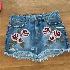 Free People Light Blue Denim Jeans with Golden Stitching